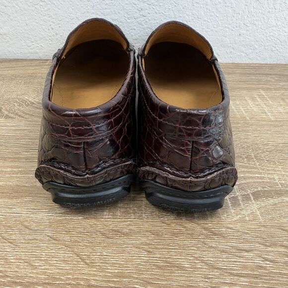 Giorgio Armani Crocodile Leather Loafers Moc Toe Men\'s 6.5 Brown Burgundy Italy main image 5